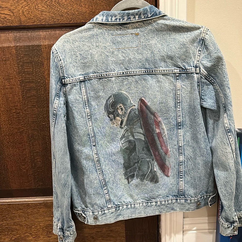 Denim Jacket Hand Painted (size M)